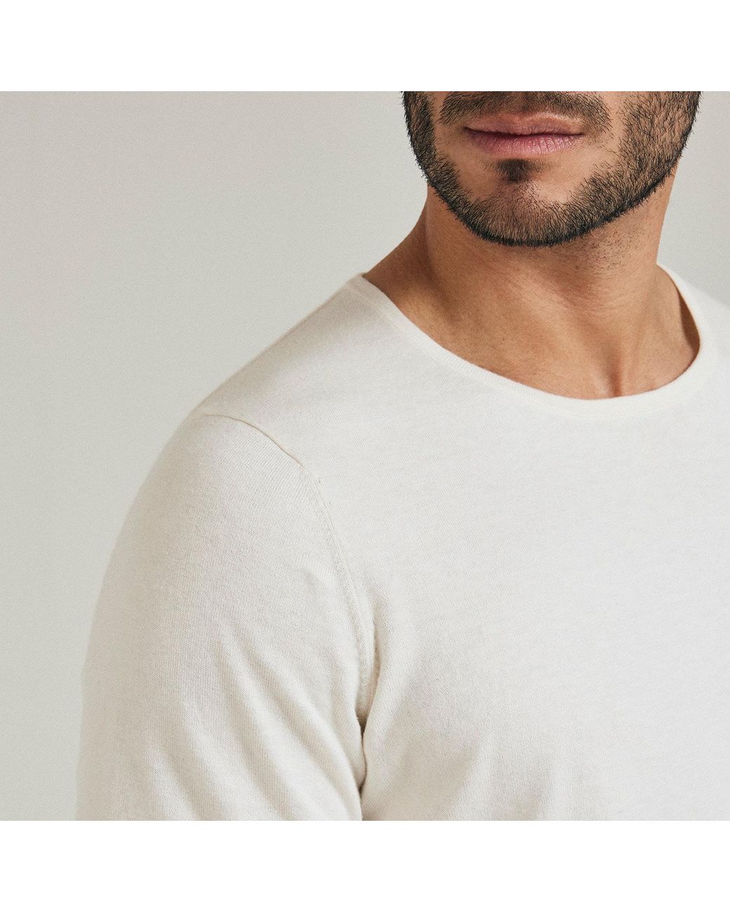 Salts Cashmere White Short Sleeved Knitted Tee for men
