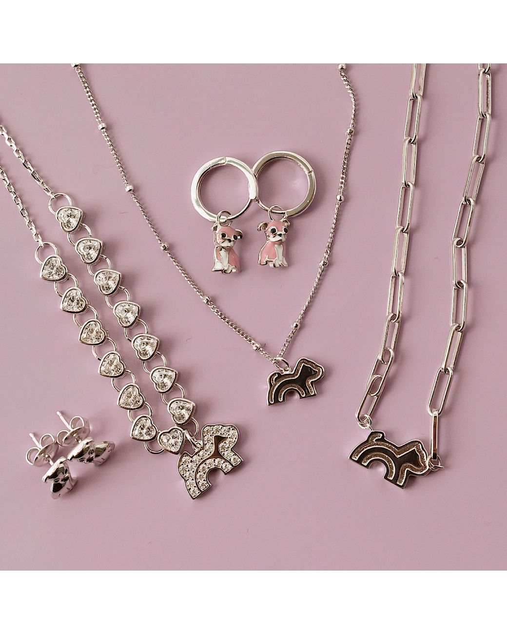 Cloud Haven Metallic Paperclip Chain Logo Necklace