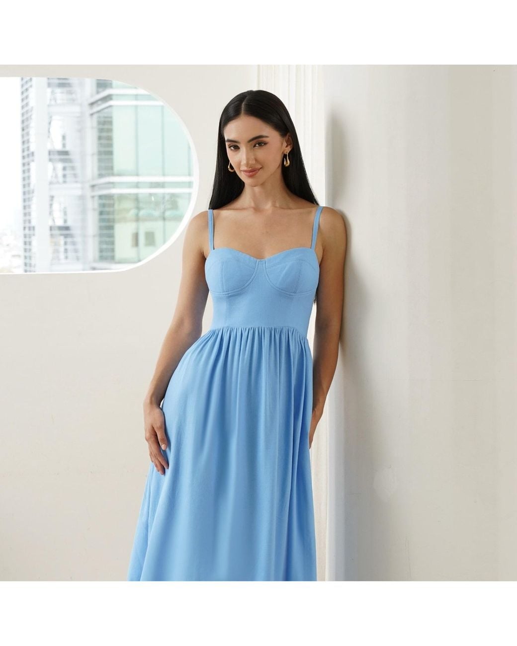 Yumi Kim Blue Sunday Date Linen Dress