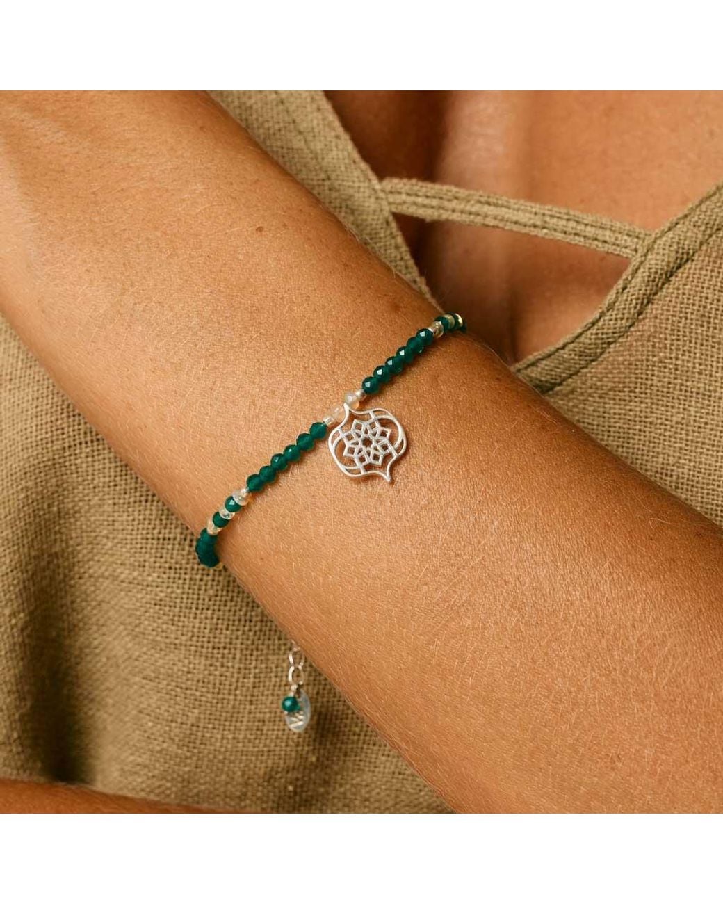 Charlotte's Web Jewellery Green Sevilla Dream Silver Beaded Bracelet