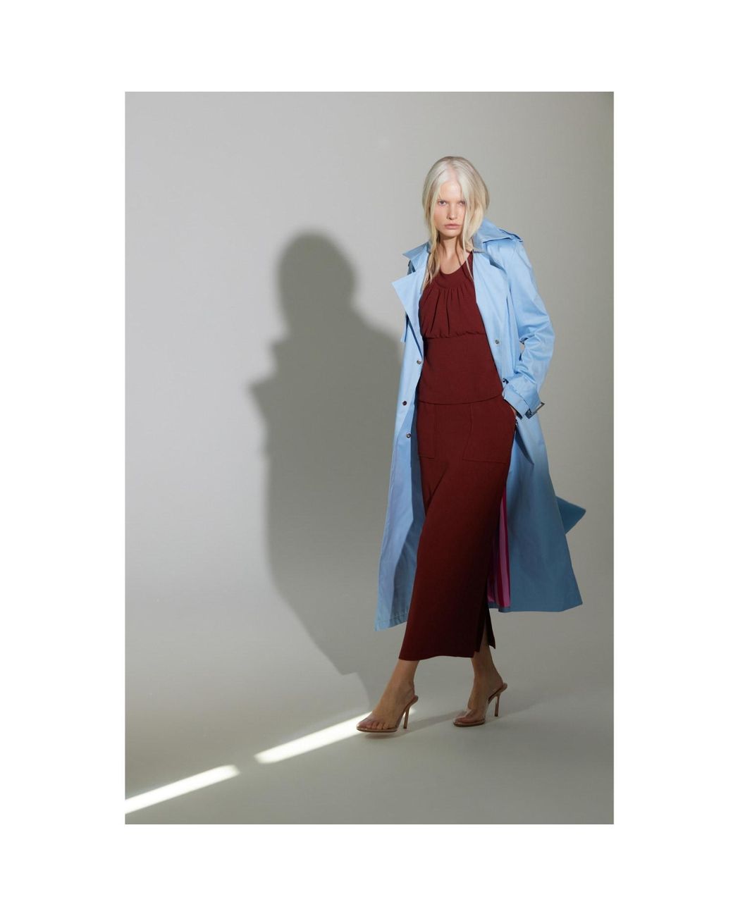 Julia Allert Red Summer Crinkled Sleeveless Top & Long Skirt Set