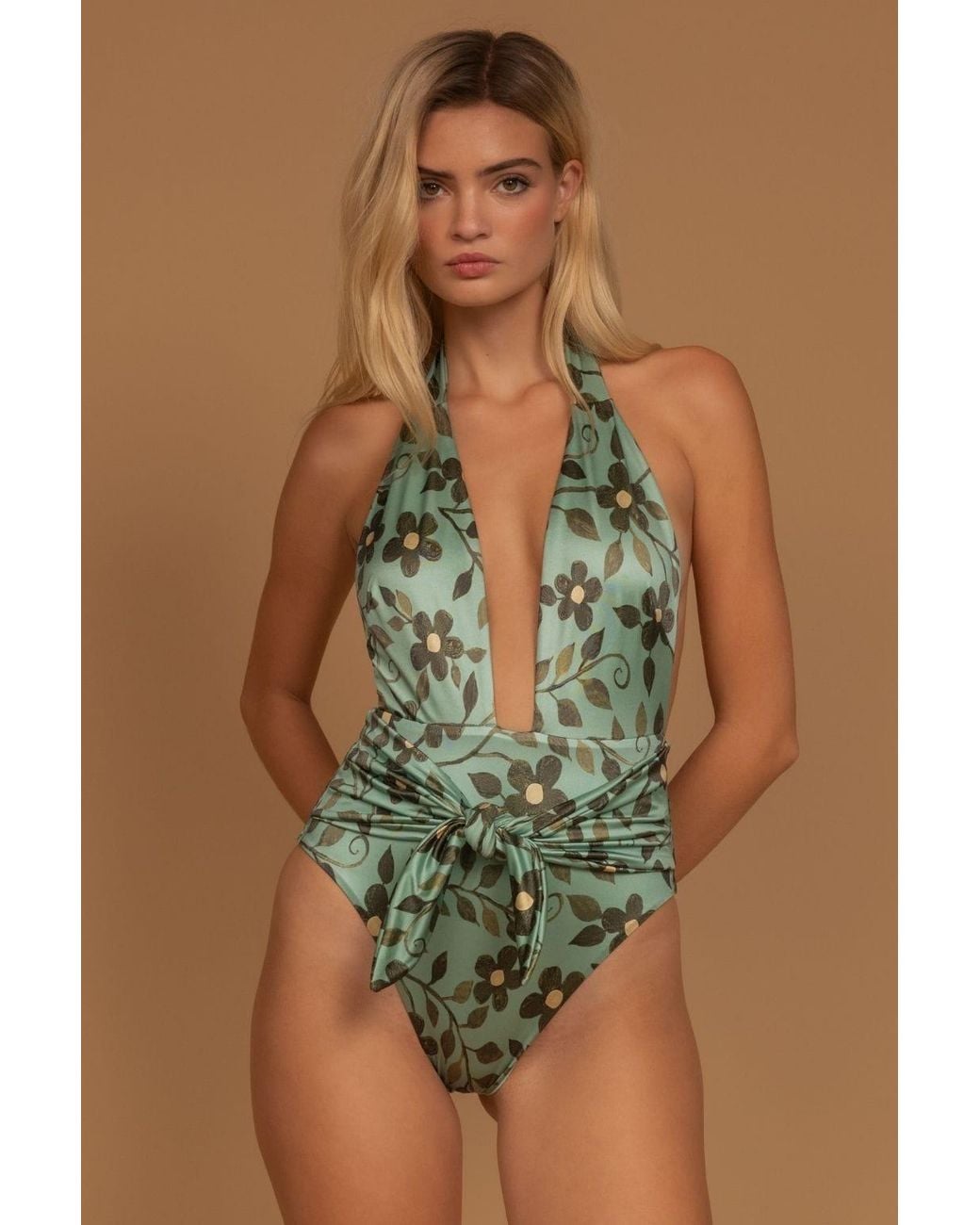 Montce Green Aquamarine Tropez Tie-Up One-Piece