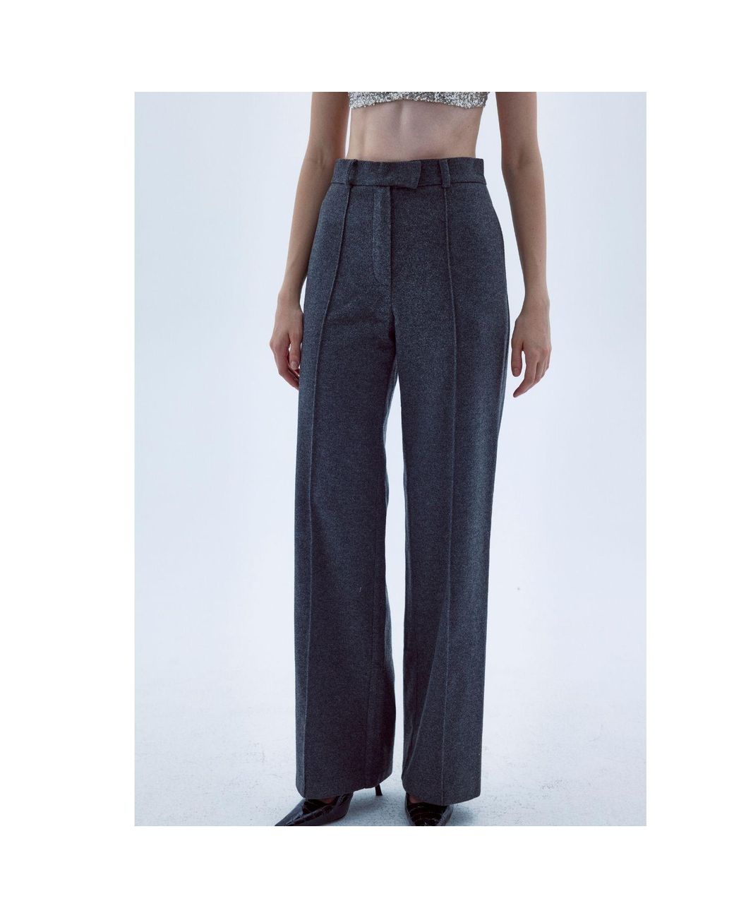 NAZLI CEREN Blue Millie Wool Trousers
