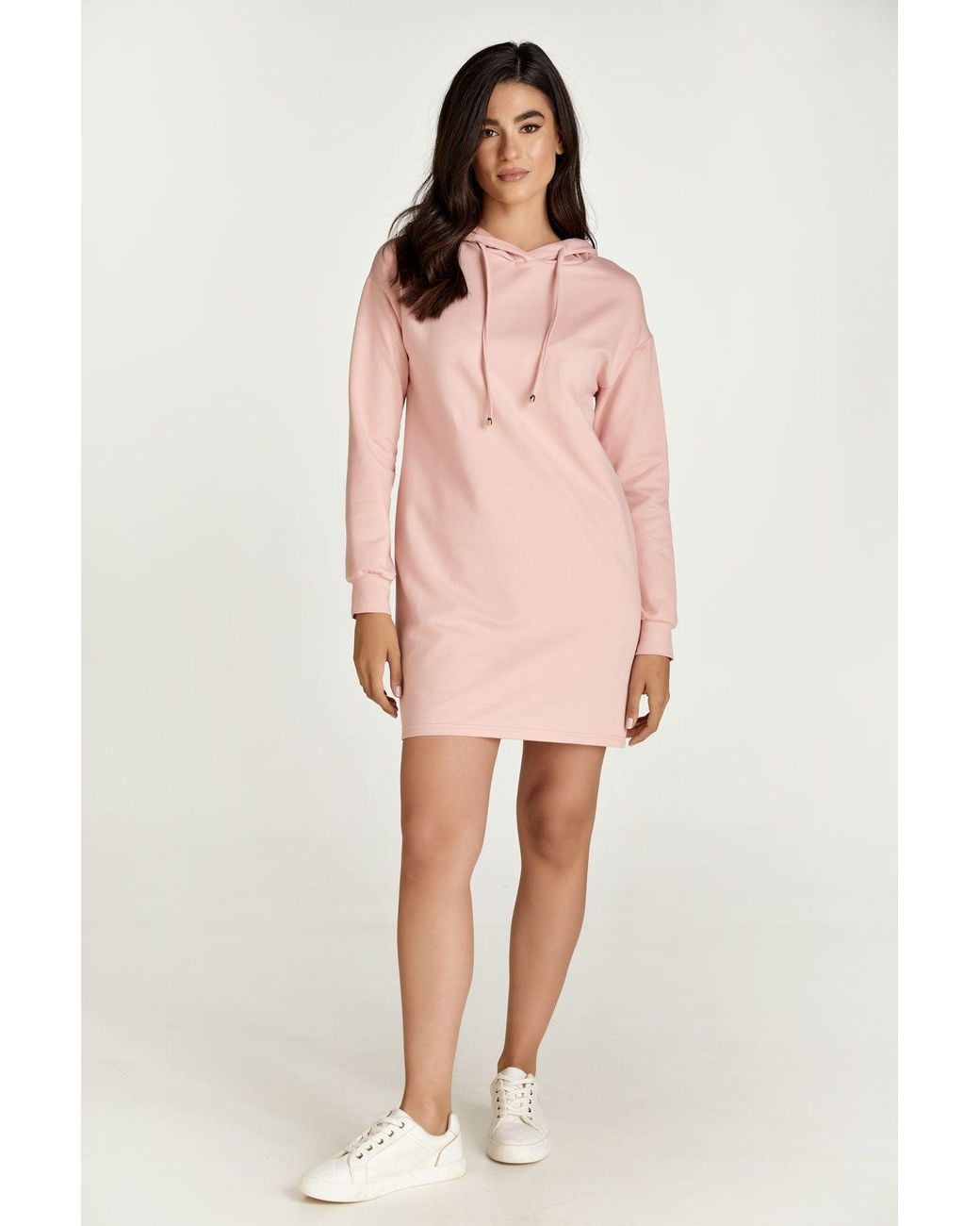 Conquista Pink Hooded Mini Dress