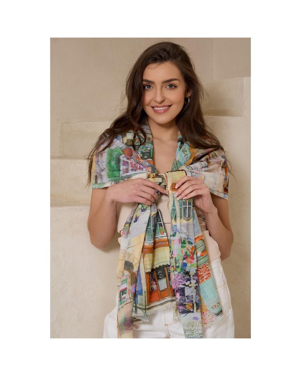 Saachi Blue City Printed Scarf