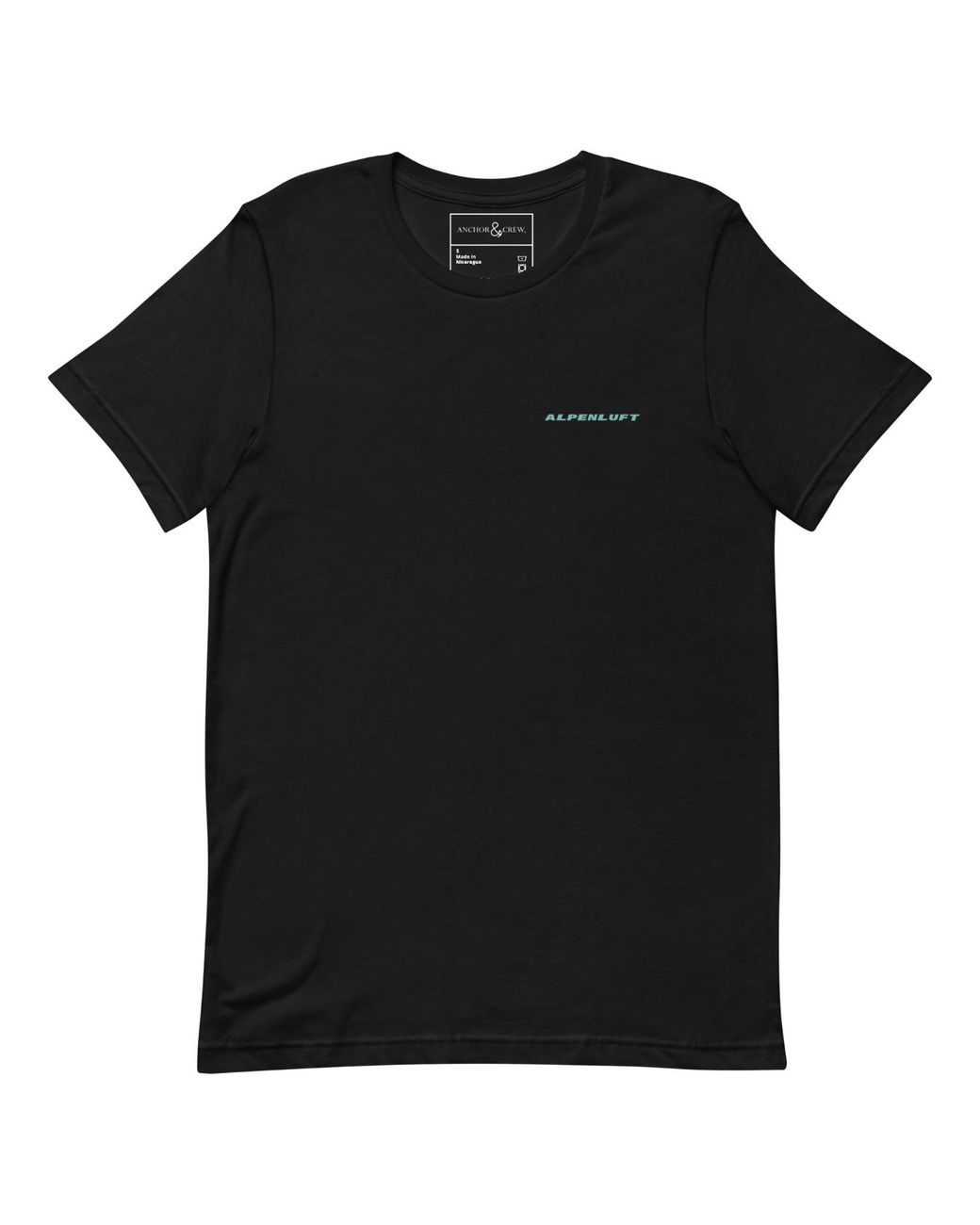 Anchor and Crew Black Higher Grounds Postmark Organic Cotton T-Shirt
