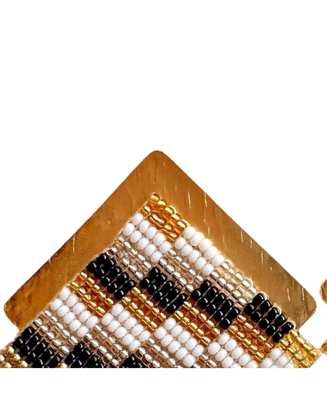Iliana Arrazola Brown Minimalist Deconstructed Knot Stud Earrings, And, Glass Beads, Beaded Jewelry