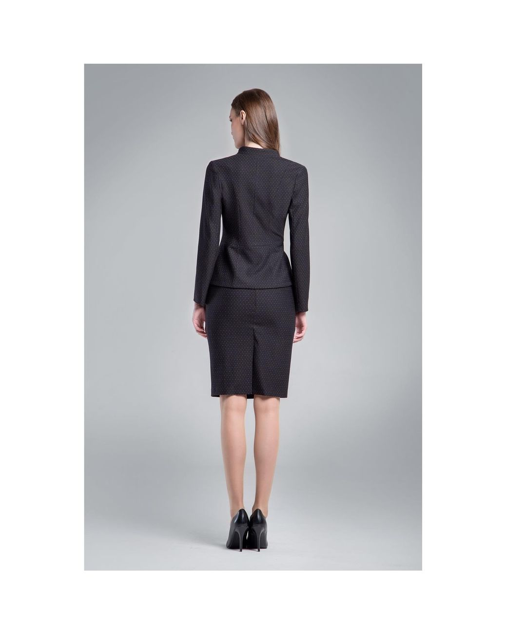 Rumour London Blue Hampstead Jacquard Jersey Tailored Pencil Skirt