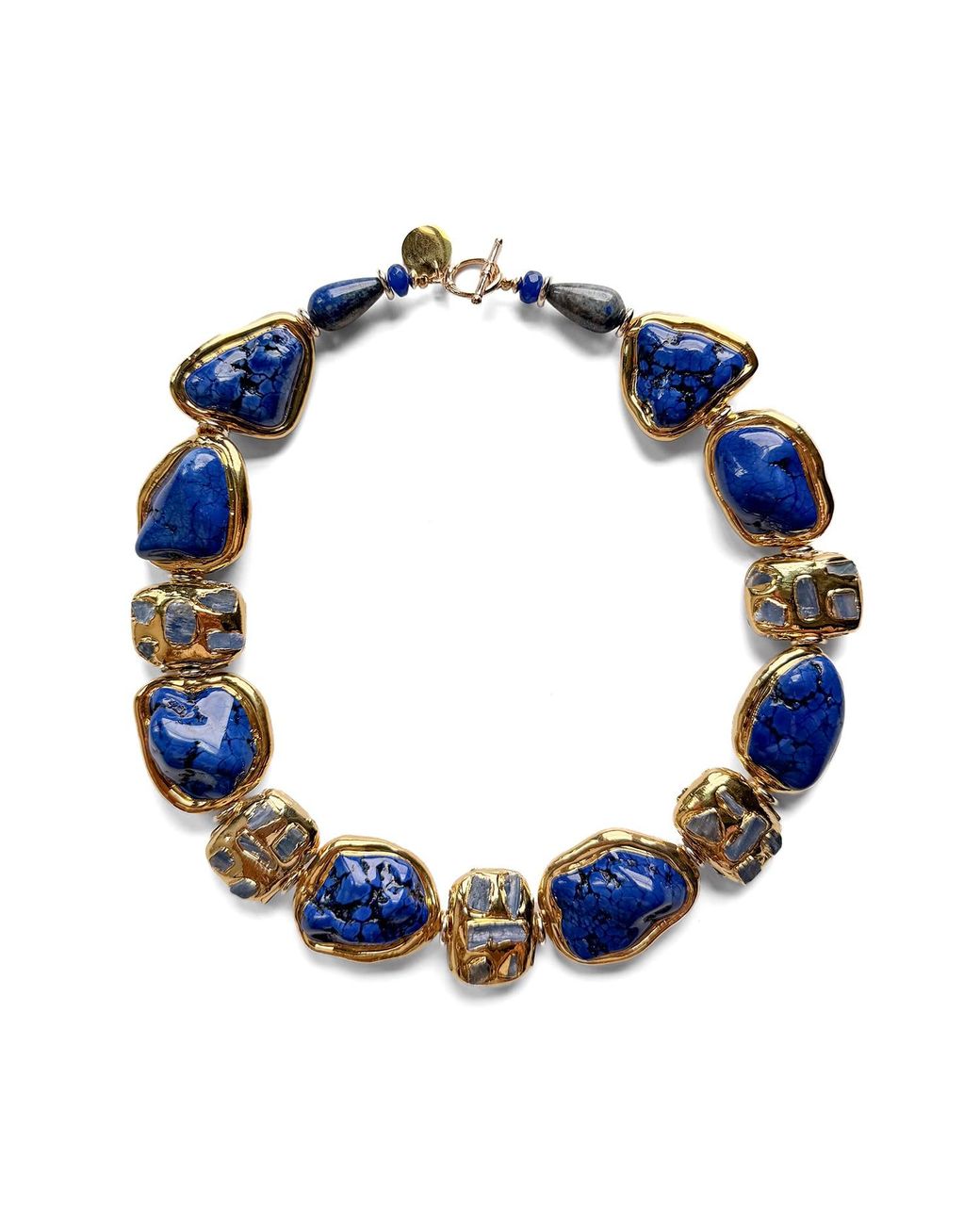 Edgar Navarro Jewelry Blue Edgar Navarro Sodalite & Lapis Chunky Statement Necklace