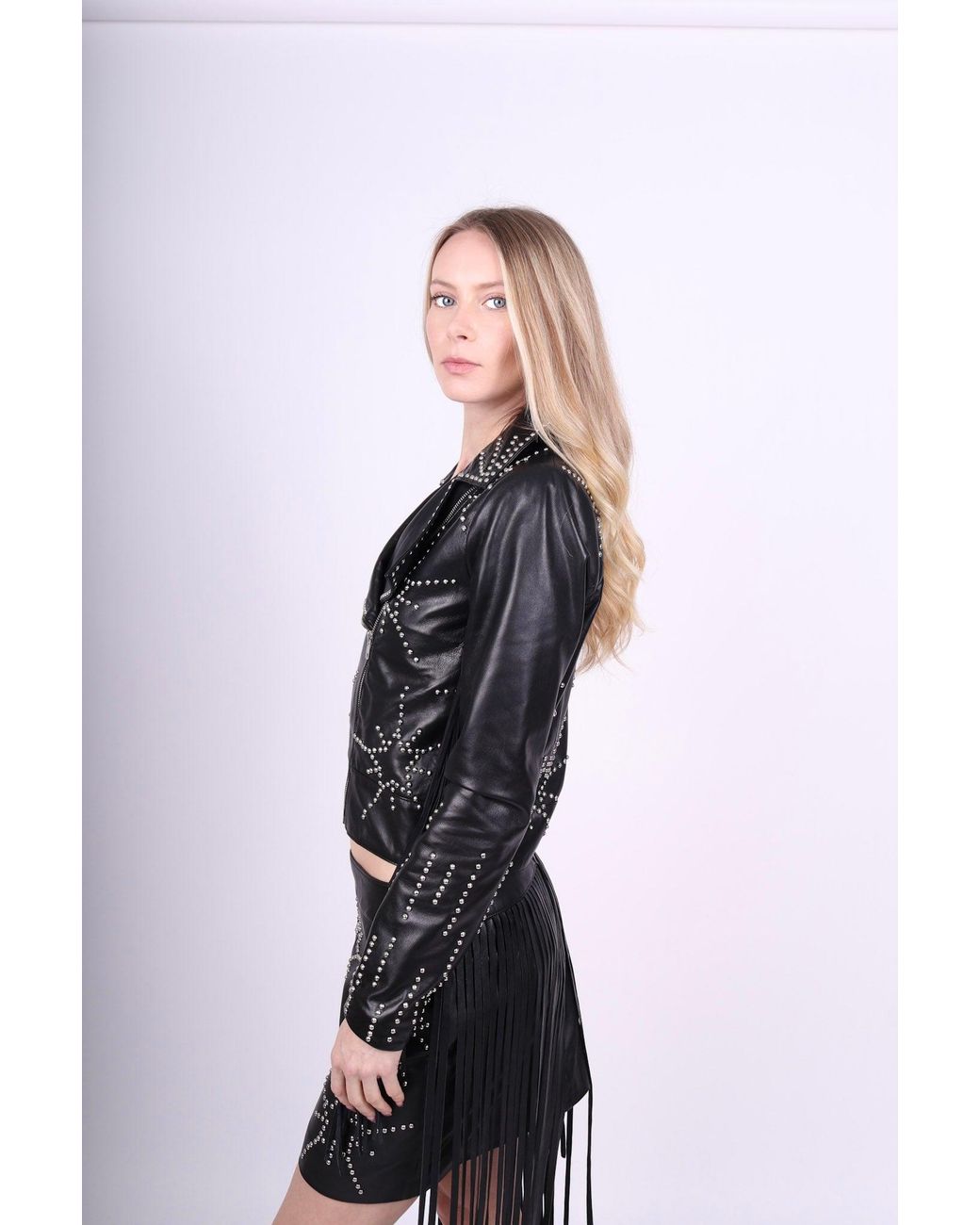 Any Old Iron Black Studded Starburst Leather Jacket