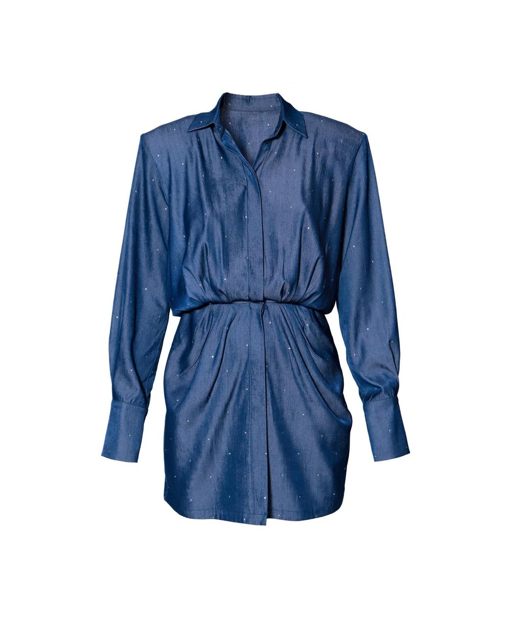 AGGI by HALEWSKI Electra Jets Denim Mini Shirt Dress in Blue | Lyst