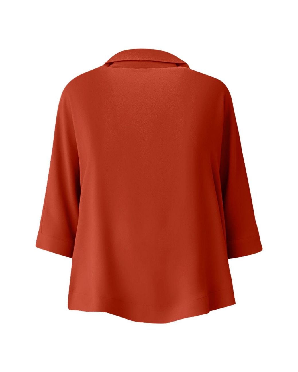 Perlavera Red Pino Brique Hidden Placket Three Quarter Sleeve Shirt