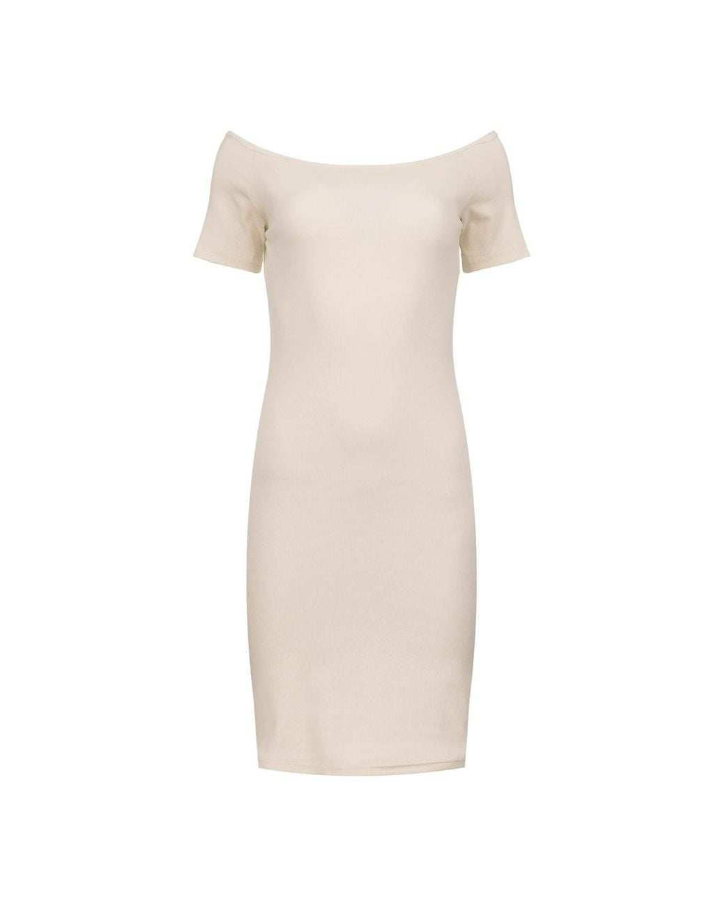 Conquista Natural Off-Shoulder Cotton Fitted Dress