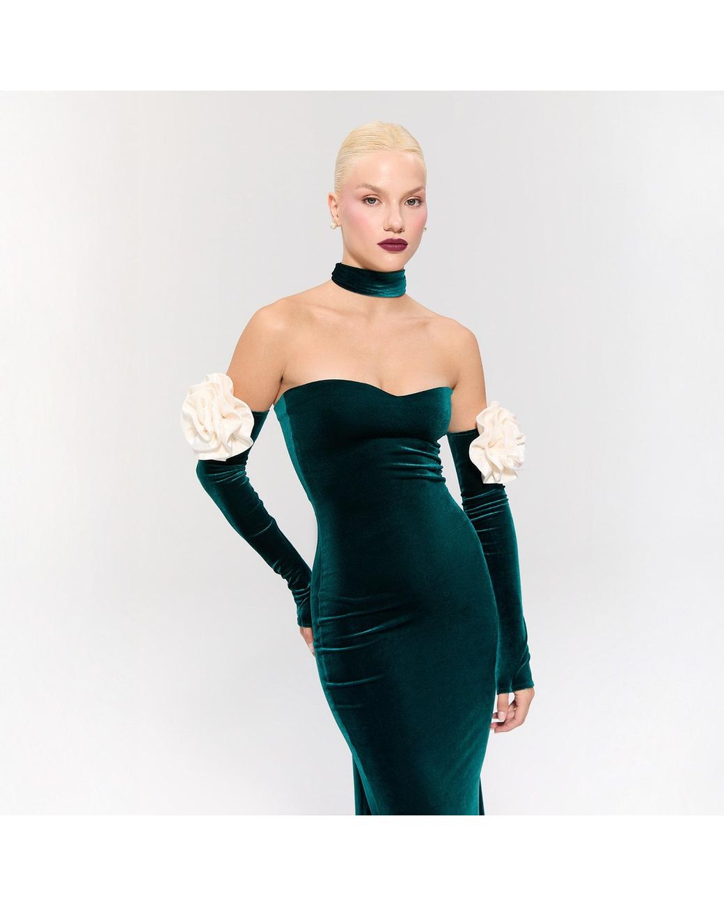 Nur Karaata Black Versailles Rose Gown