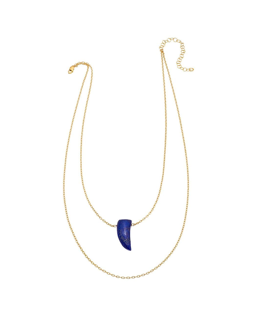 Heather Hawkins Jewelry Blue Little Gemstone Horn Drape Necklace