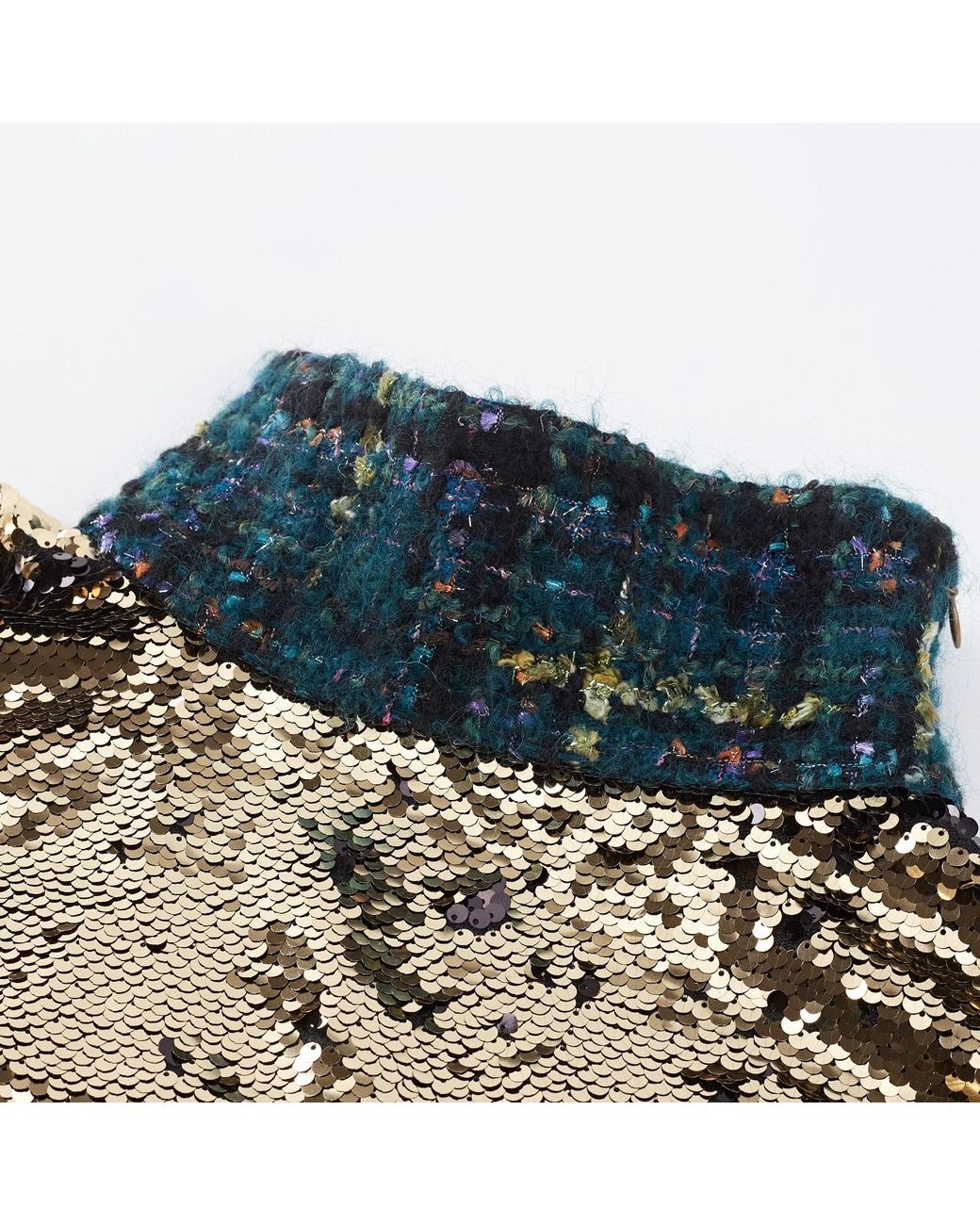 RUE AGTHONIS Green Chasser Sequined Top