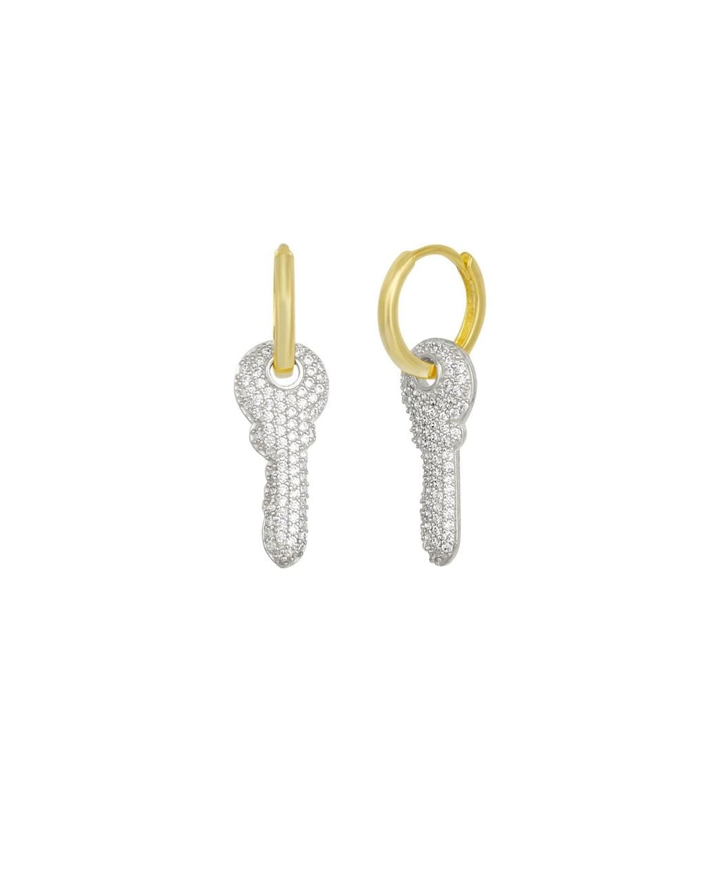Spero London Metallic Key Color Hoop Sterling Earring
