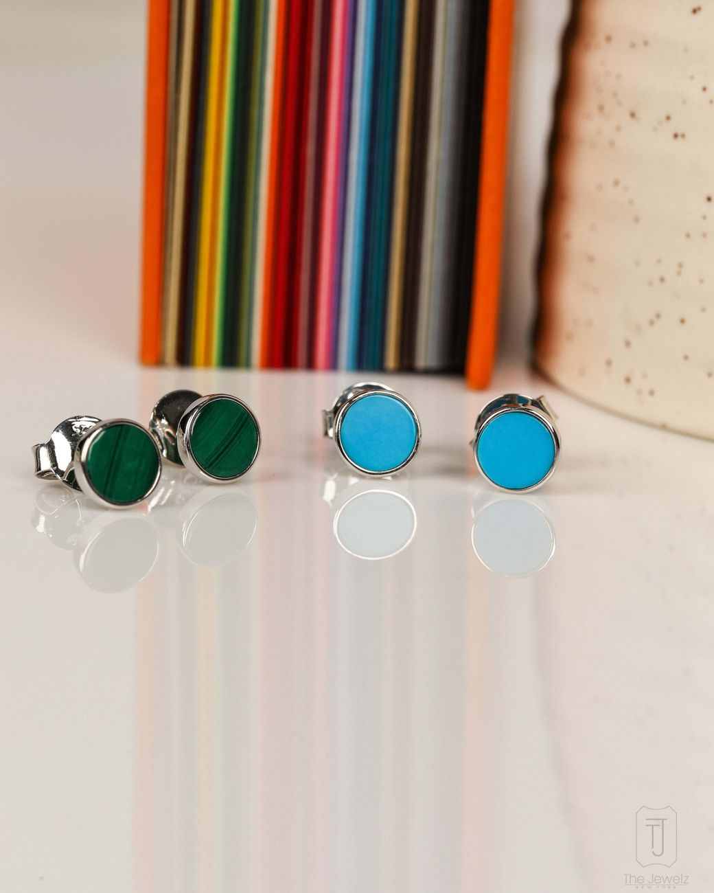 The Jewelz Blue Sterling Studs for men