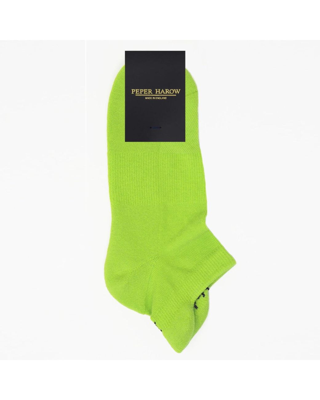 Peper Harow - Made in England Green Block Stripe & Neon Organic Trainer Socks Bundle for men