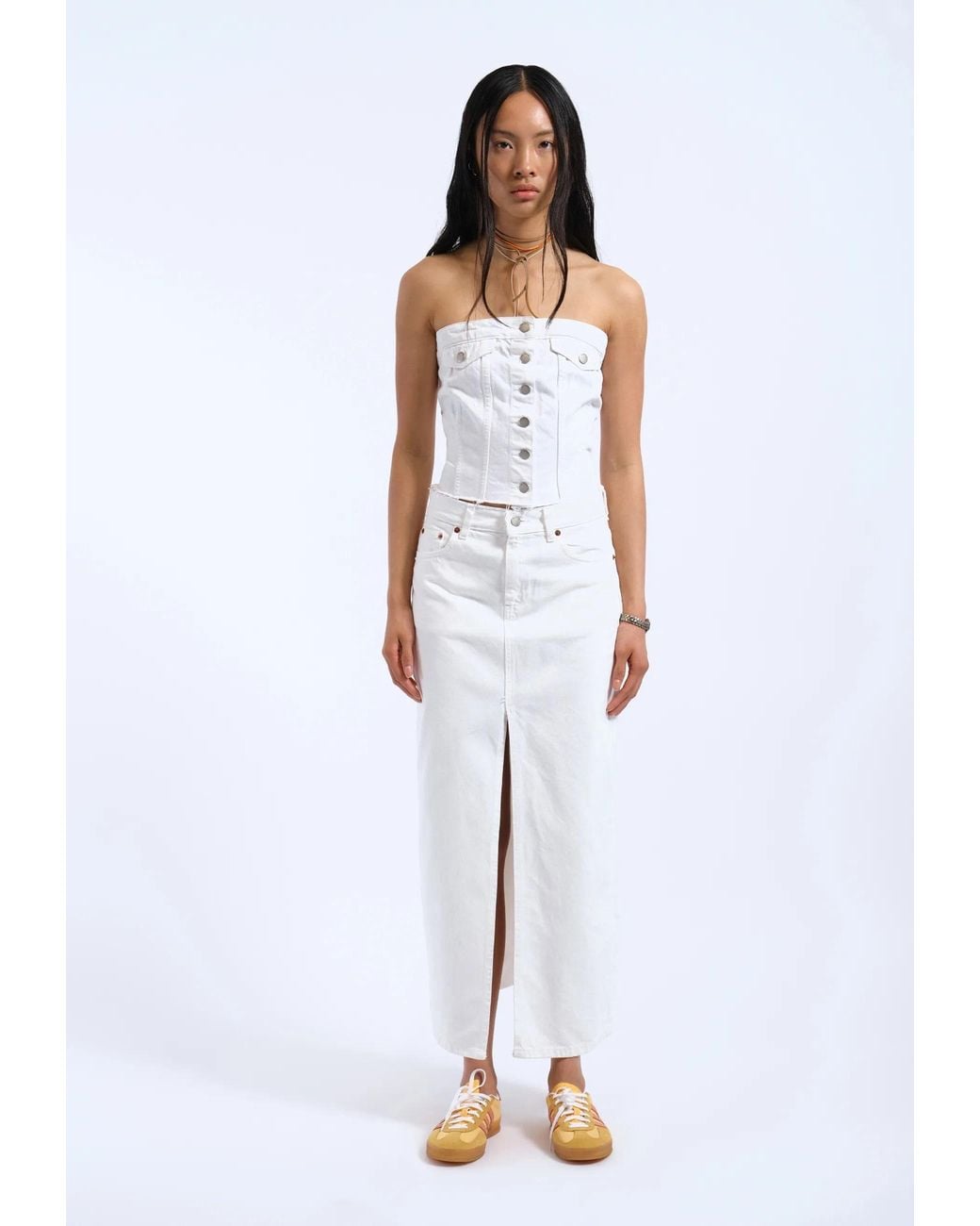 Dr. Denim White Carli Tube Top