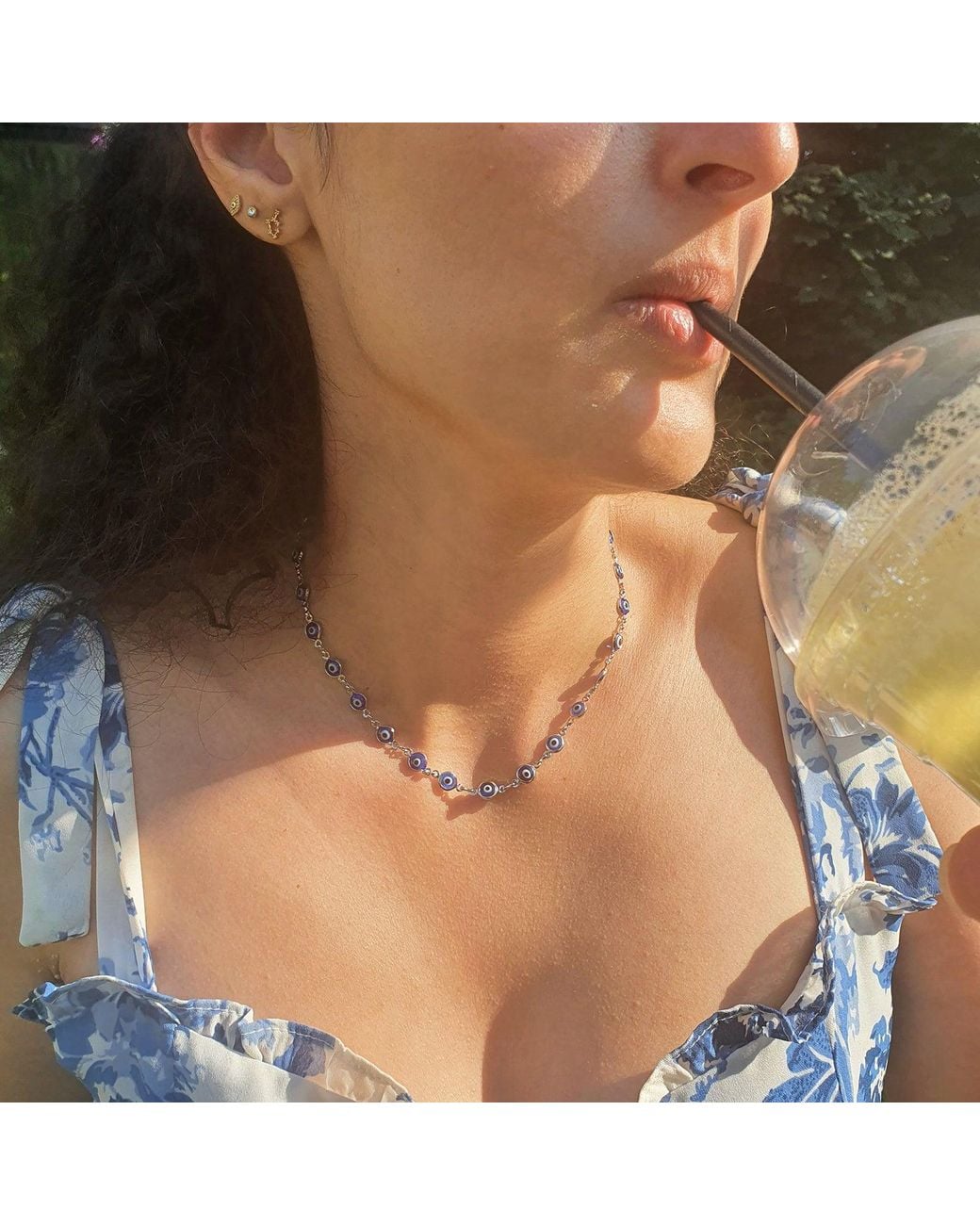 Sophelia Blue Evil Eye Protection Necklace