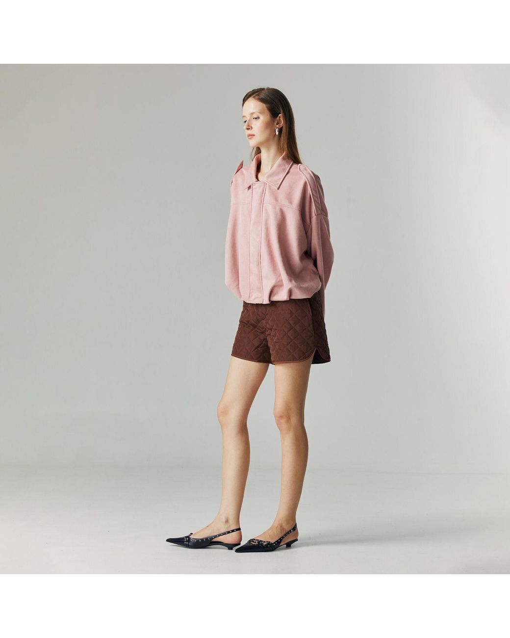 Ats the Label Brown Xean Quilted Shorts