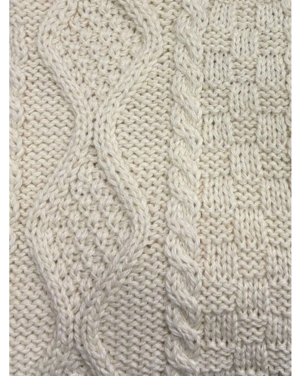 Arthur Beale Natural Aran Woollen Jumper for men