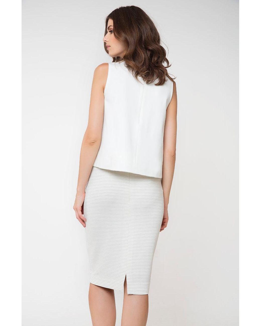 Conquista White Neutrals Sleeveless Top