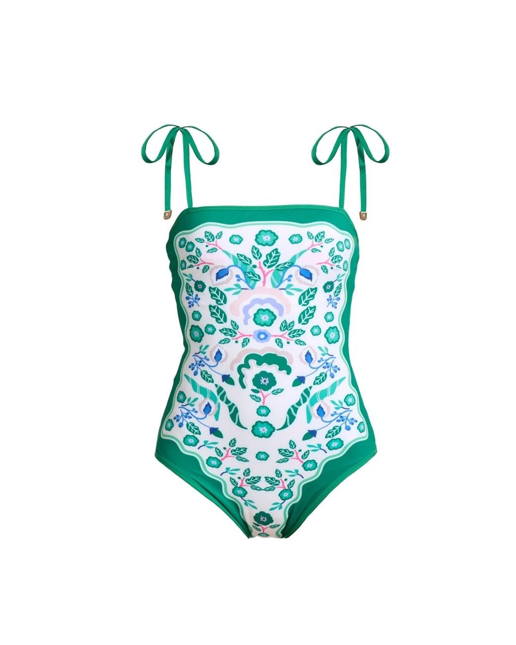 Jessie Zhao New York Blue Botanic Reversible One-Piece Swimsuit