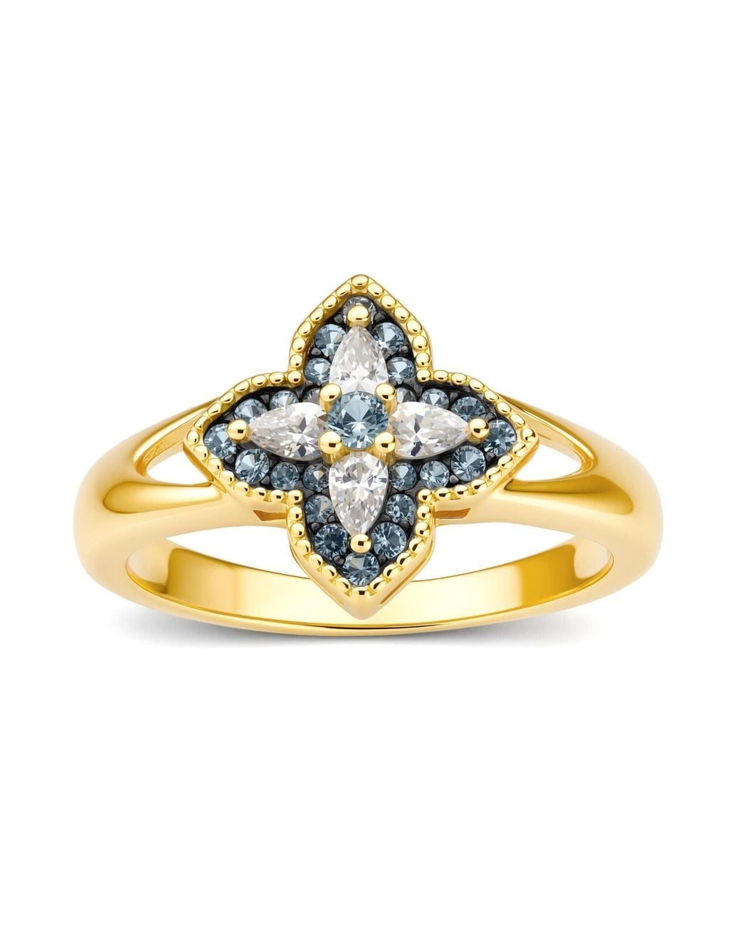 Kylie Harper Metallic London Clover Statement Ring