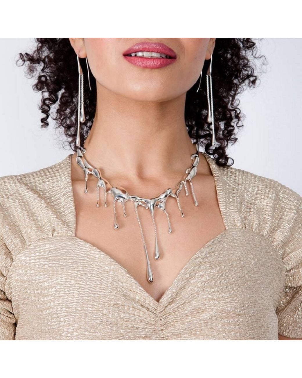 Lucy Quartermaine White Multi Drop Necklace