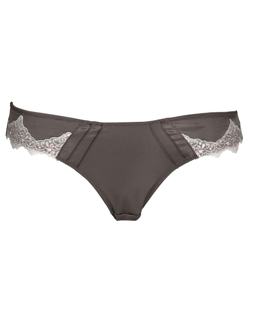 Tallulah Love Gray Neutrals Opulent Lace Brief