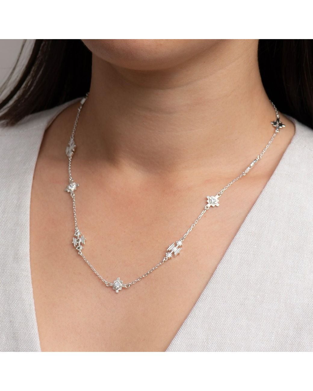 Zoe & Morgan Metallic Ayllu Necklace Zircon