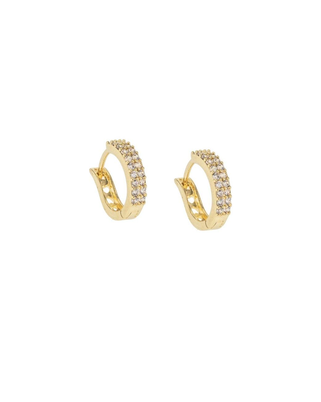 Seven Saints Metallic Huggie Hoop Earrings, Over Sterling With Zirconia Diamonds