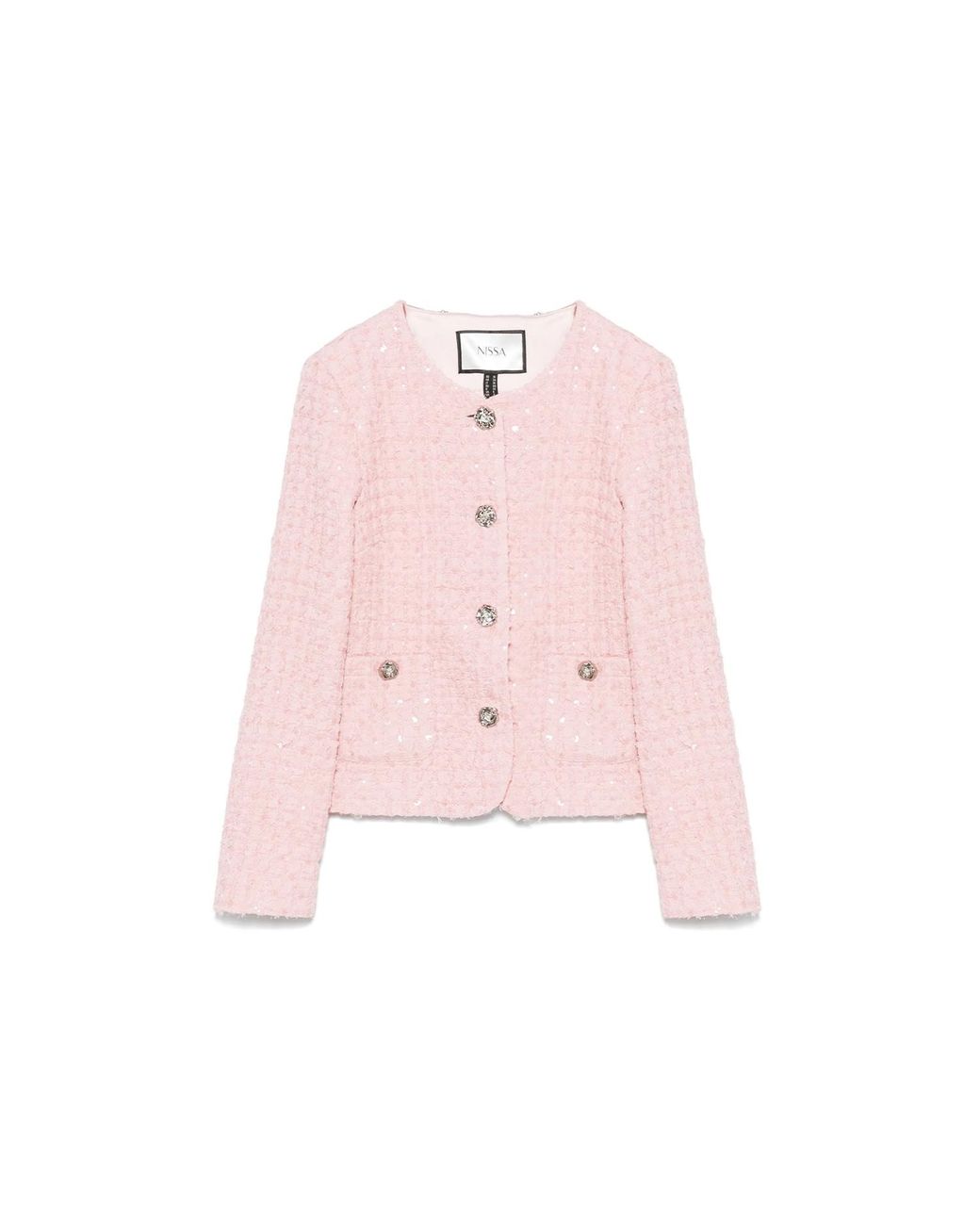 Nissa Pink Bouclé Suit Jacket
