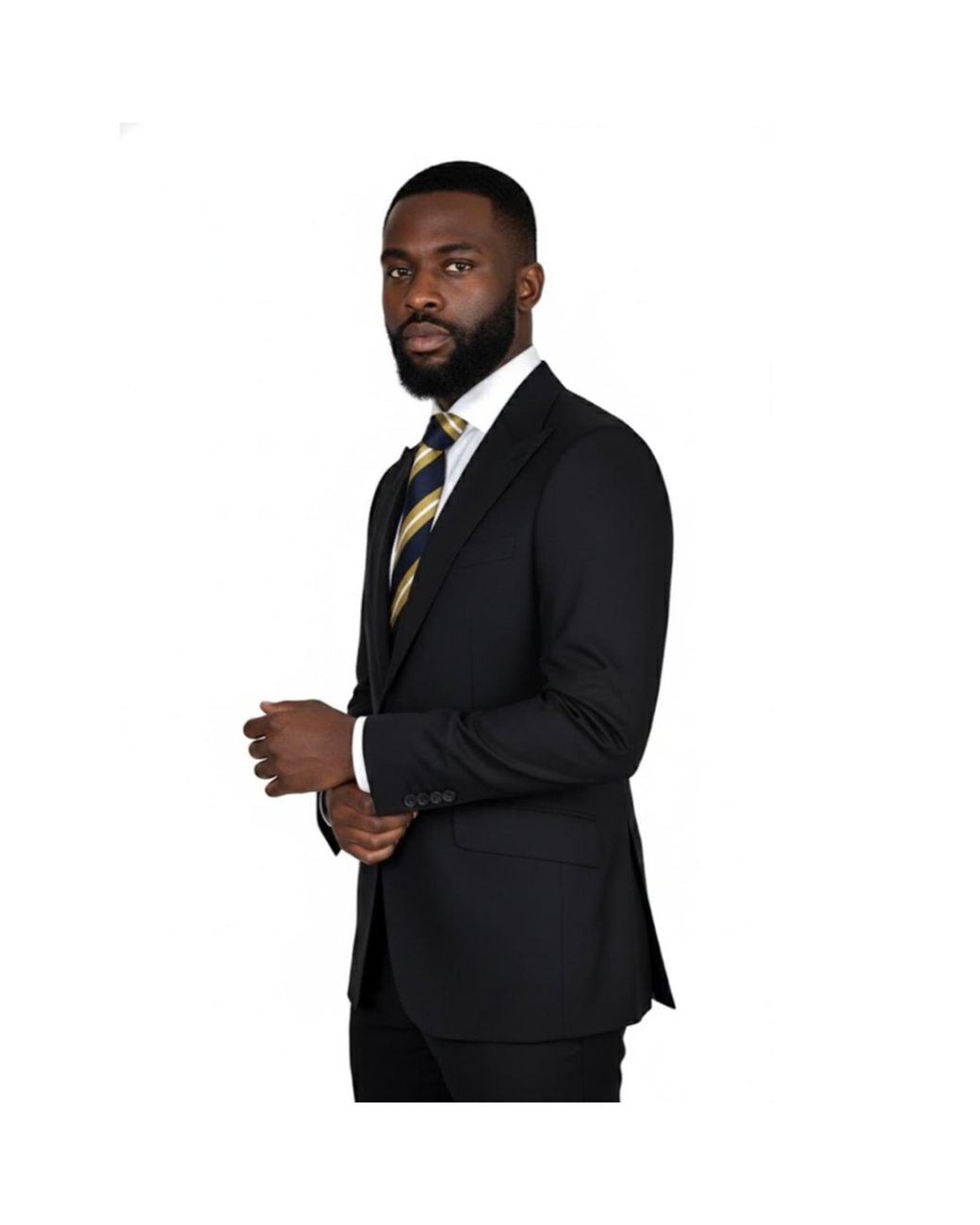DAVID WEJ Black Aldo Single Breasted Suit for men