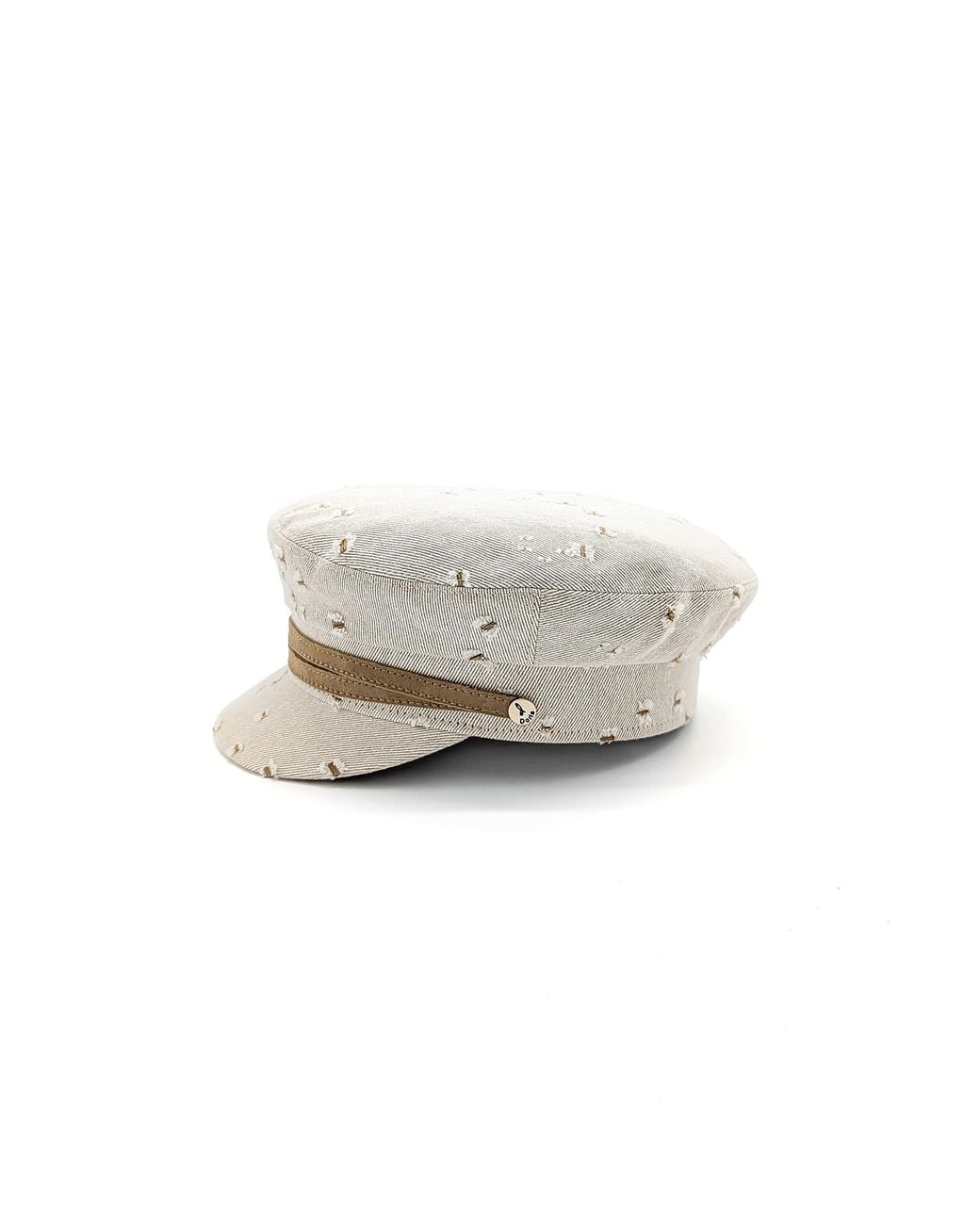 DORIA 1905 White Neutrals Amber Lights Denim Sailor Cap for men