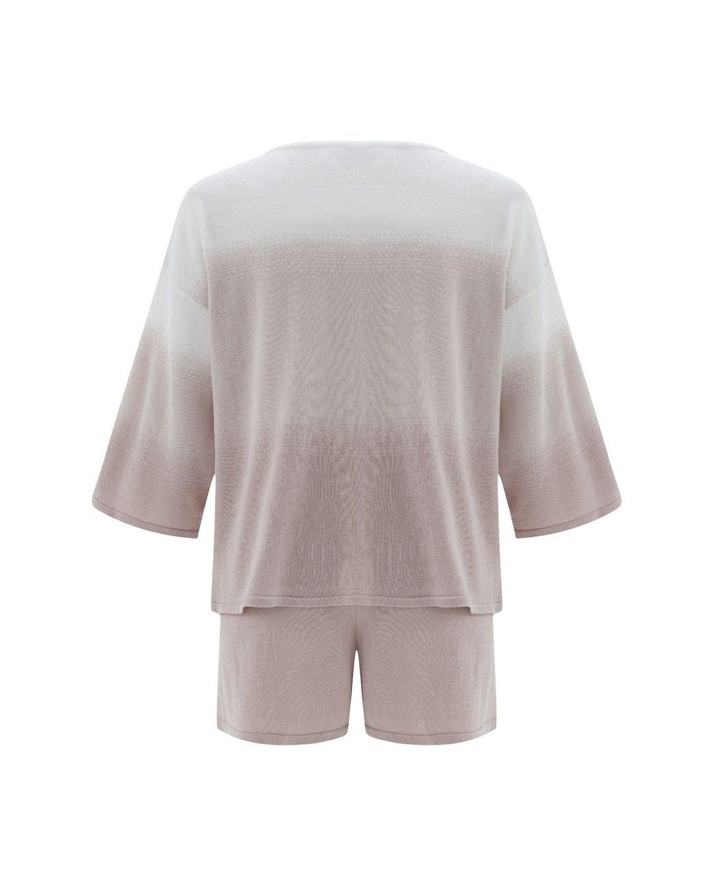 Peraluna Brown Siri Knitted Blouse & Shorts Matching Set
