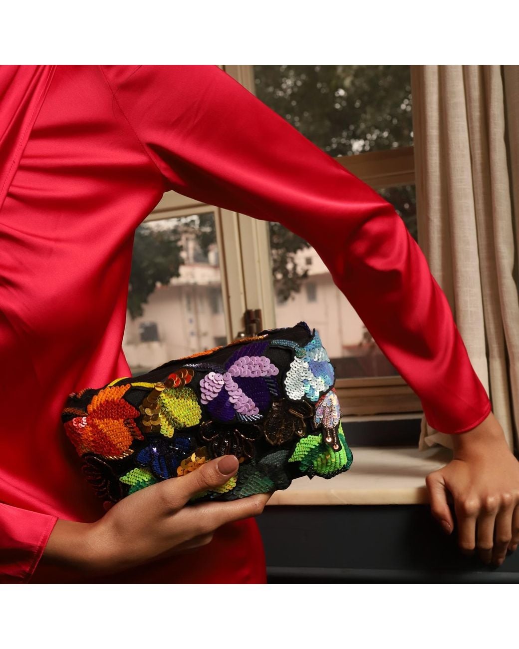 Simitri Black Neon Aurelia Clutch