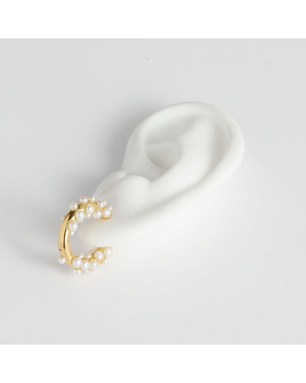 Kasun Metallic Pearl Cluster Hoop Earring Vermeil
