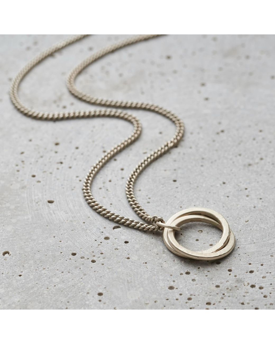 Posh Totty Designs Metallic Sterling Interlinking Ring Necklace for men