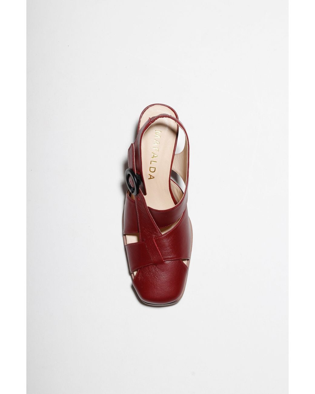 Mafalda Red Lucia Burgundy Wine Leather Pumps