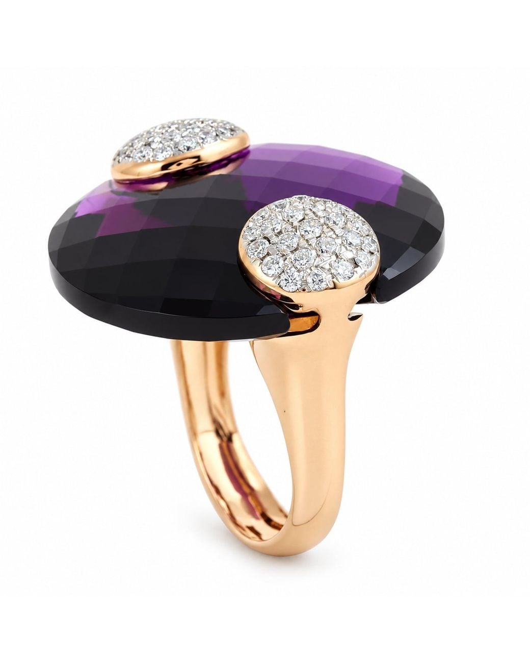Artisan Purple 18K Amethyst & Diamond Statement Ring