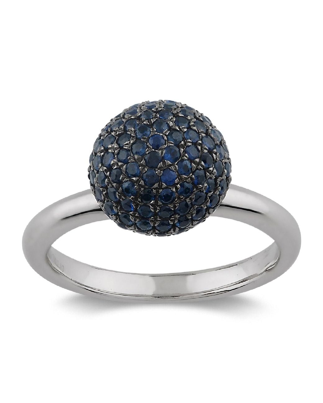 Artisan Blue 18K Pave Sapphire Gemstone Dome Ring