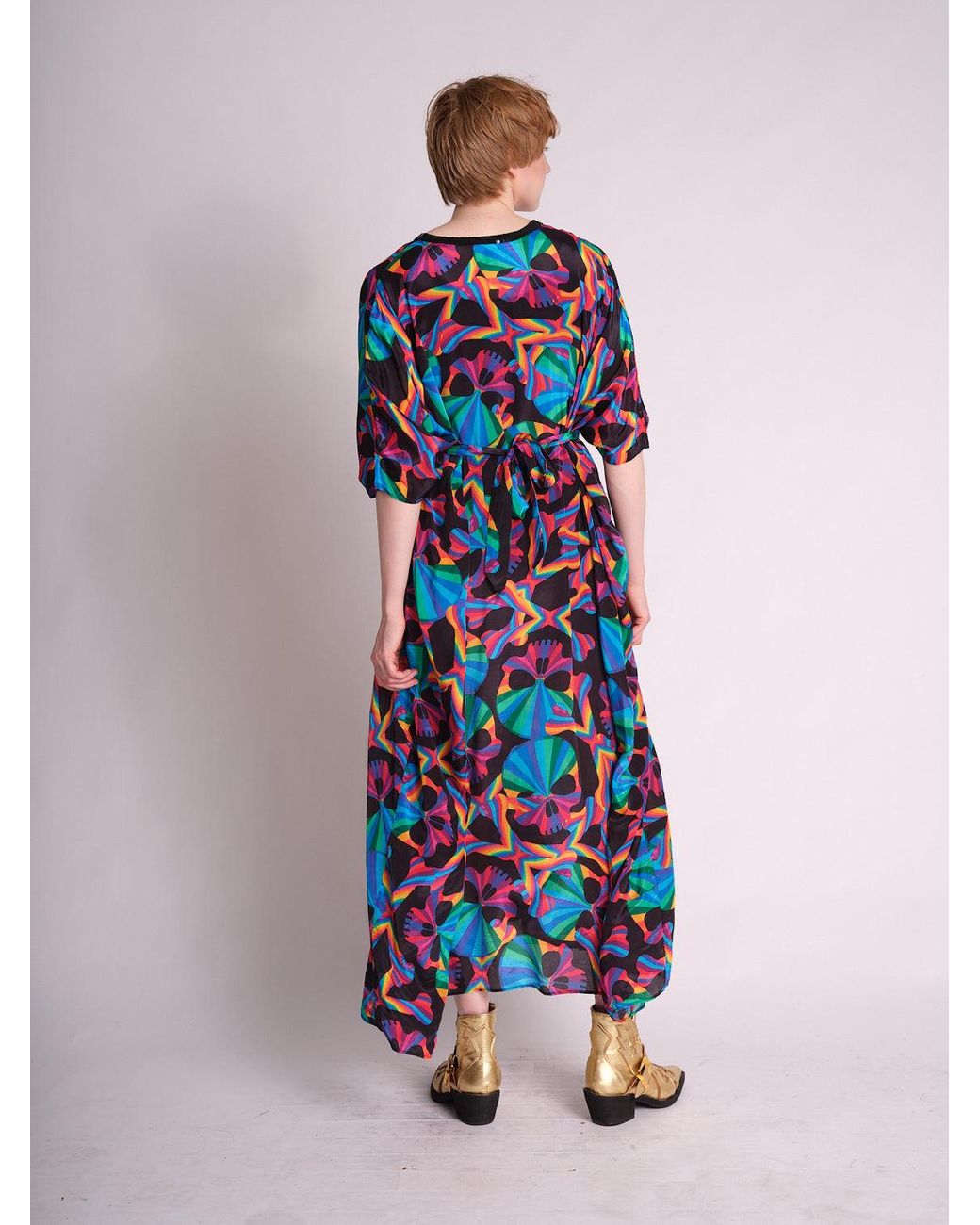 Any Old Iron Blue Skull Kaftan Dress