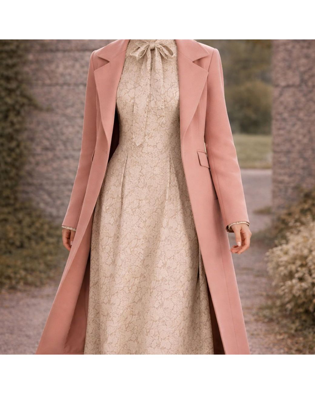 NUMBAT Pink Neutrals Elspeth Cotton Midi Coat
