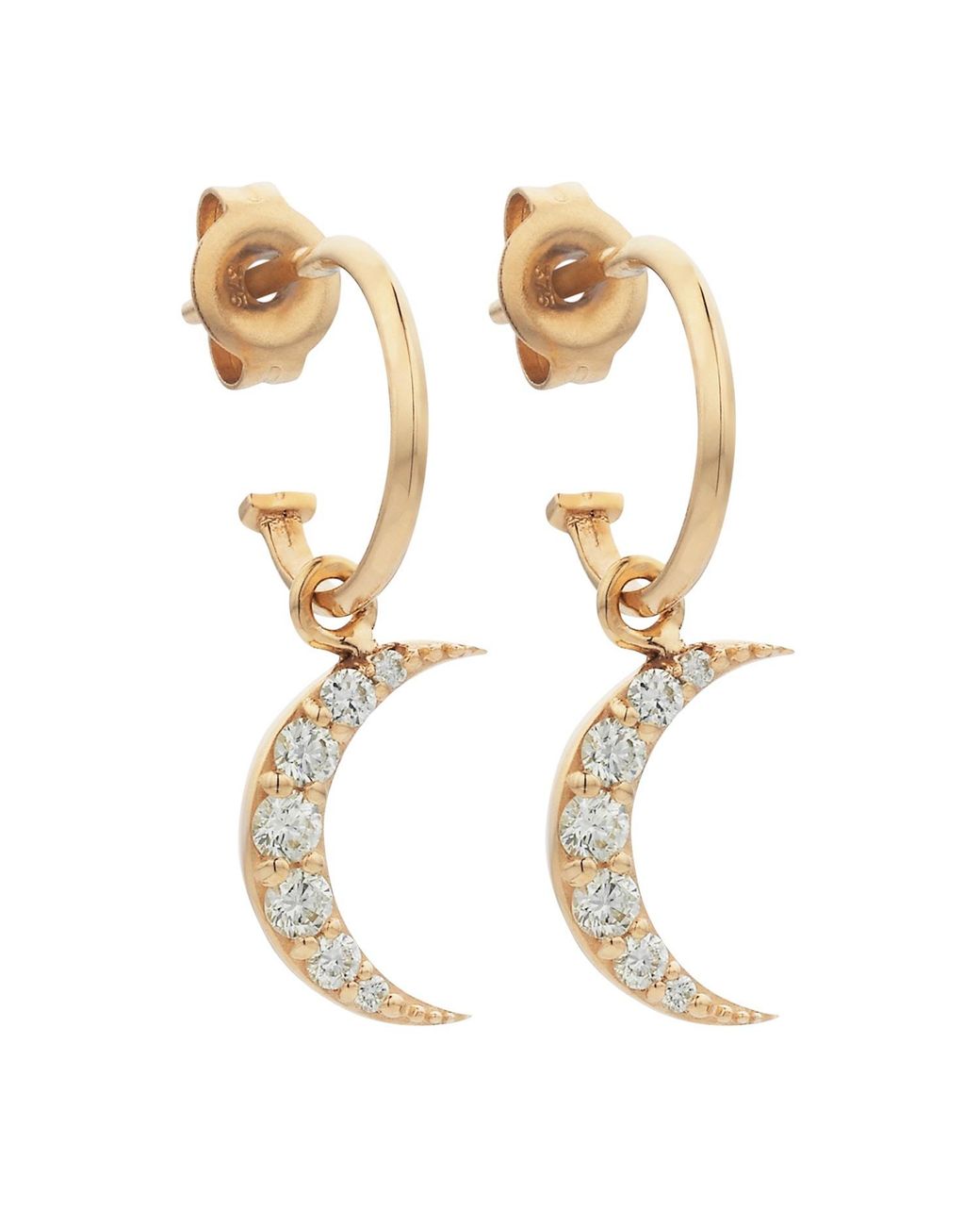 Zoe & Morgan Metallic Luna Diamond Single Hoop