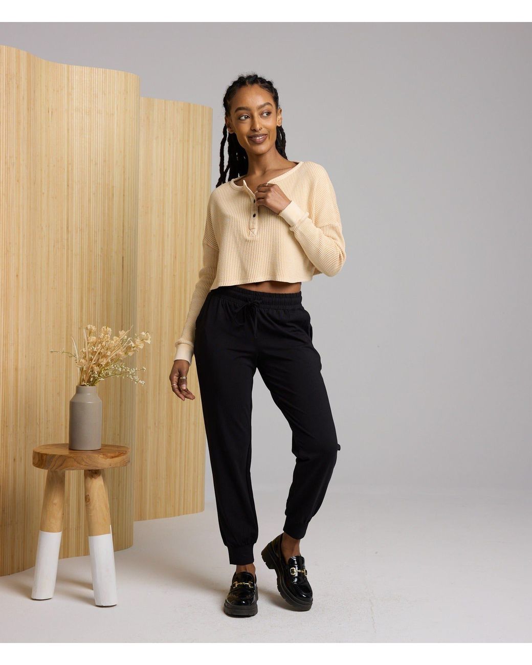 Known Supply Black Drawstring Cotton Joggers