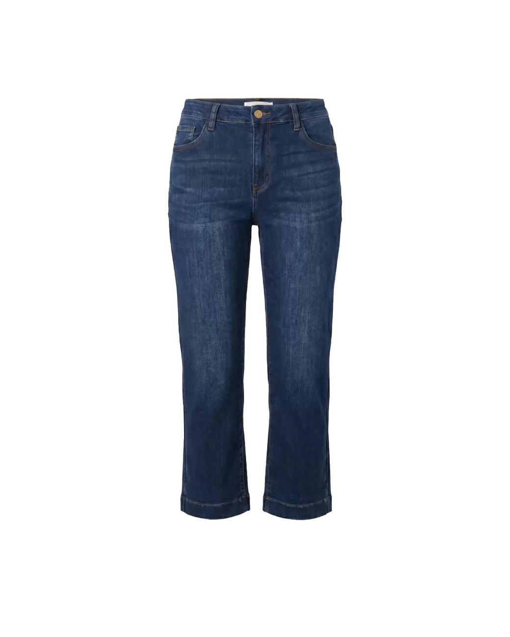 Adrift Clothing Blue Adrift Denim Cropped Straight Leg Jeans
