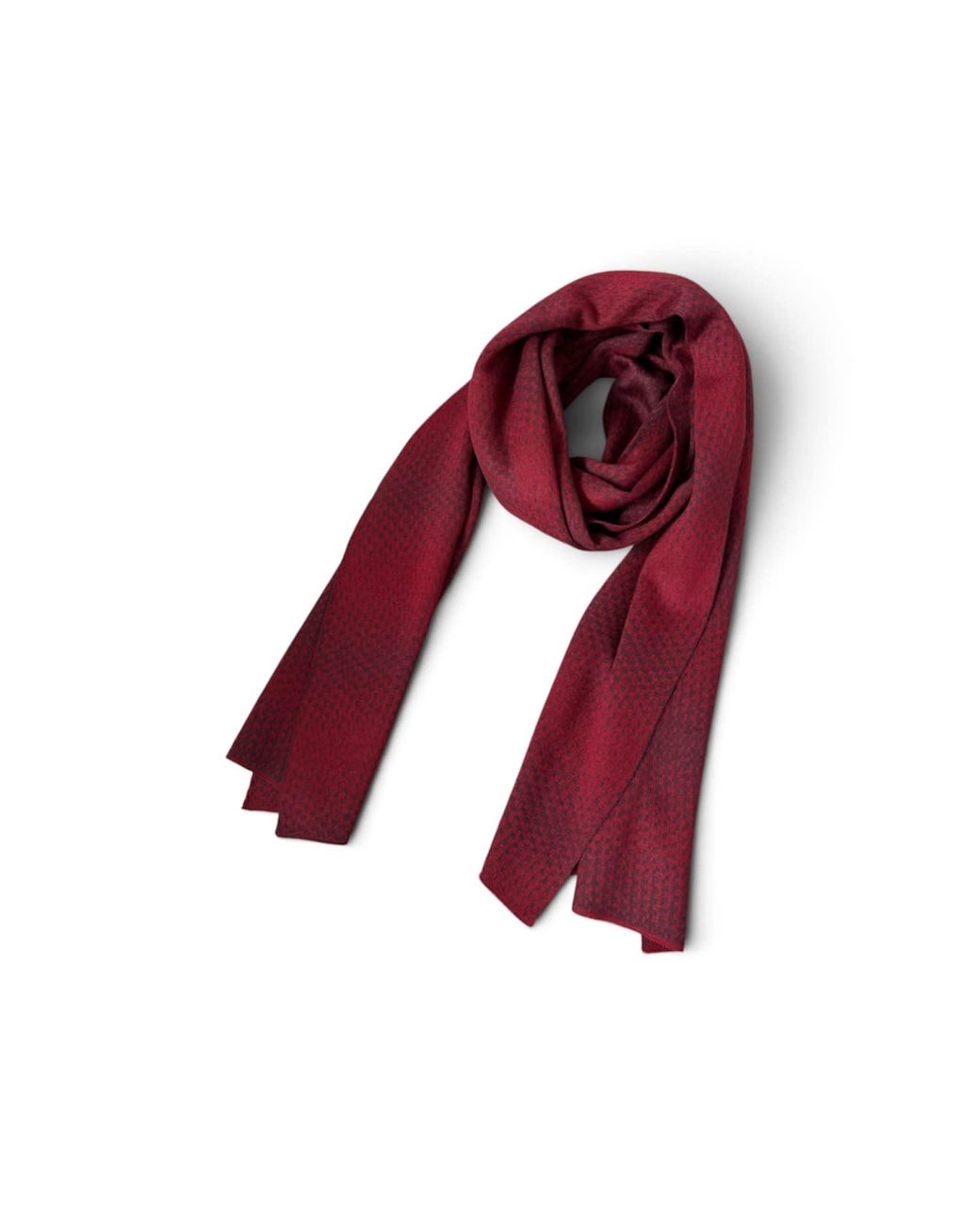SEREN LONDON Red Berry Two-Tone Wool Scarf
